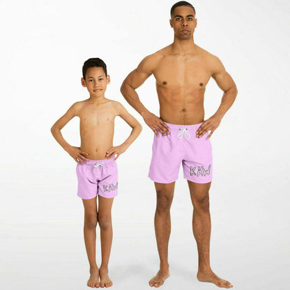 K.A.W. Swim Trunks Set Pink Logo