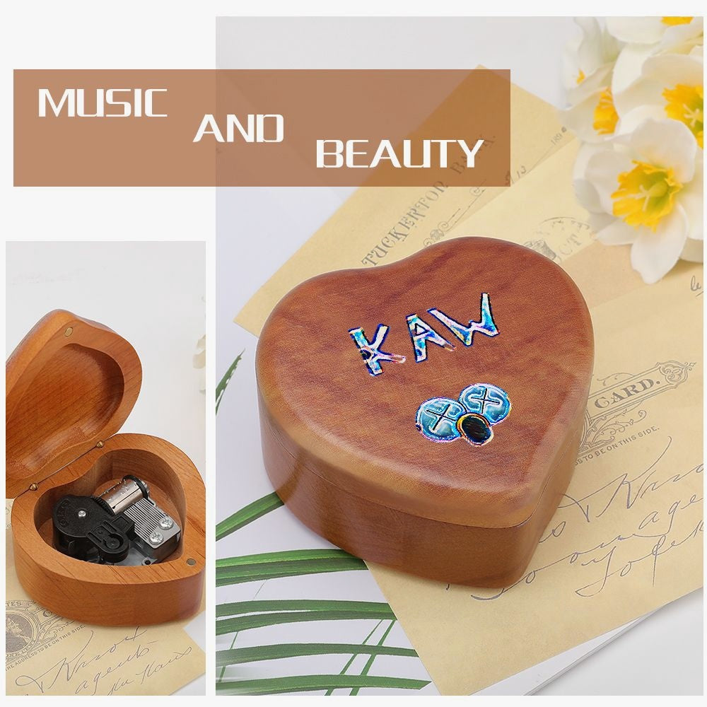 K.A.W. Heart Shaped Wooden Music Box