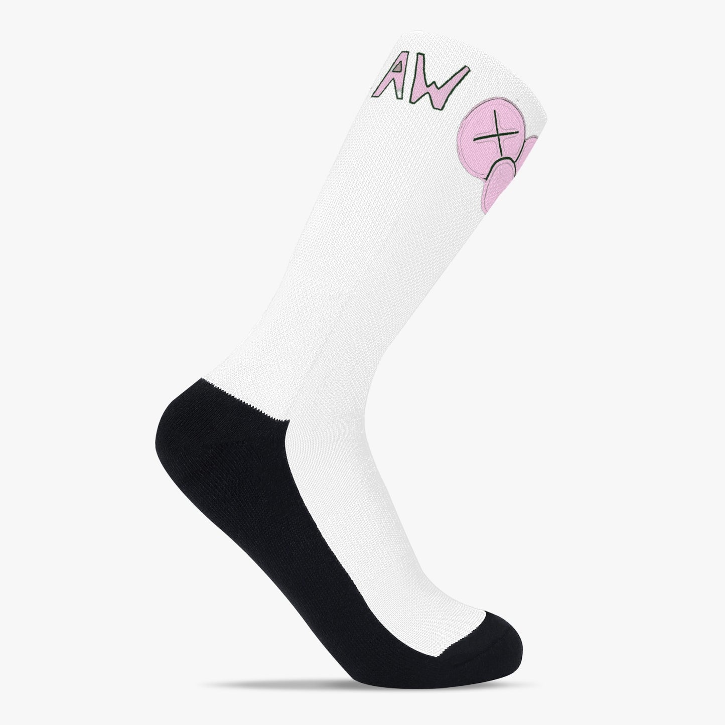 K.A.W Single Pair Socks Pink/White