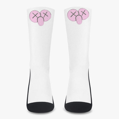 K.A.W Single Pair Socks Pink/White