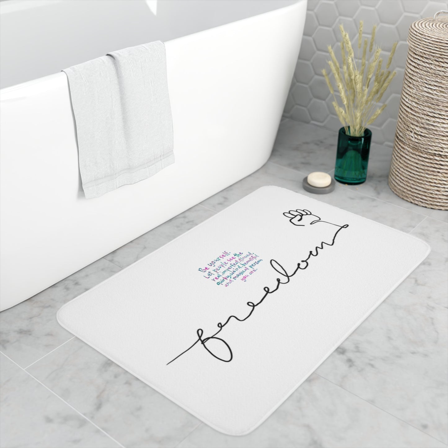 FREEDOM Memory Foam Bath Mat WHITE