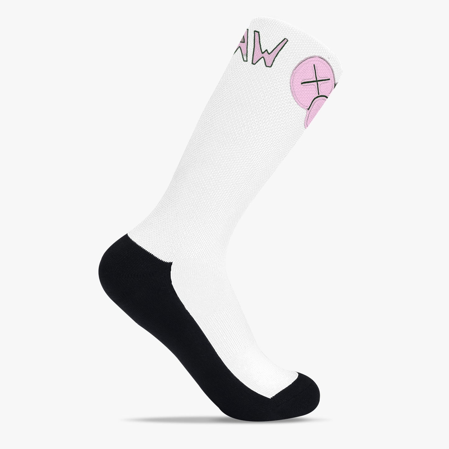 K.A.W Single Pair Socks Pink/White