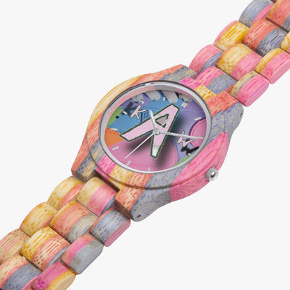 K.A.W. Camouflage Wooden Watch - Grey&Pink