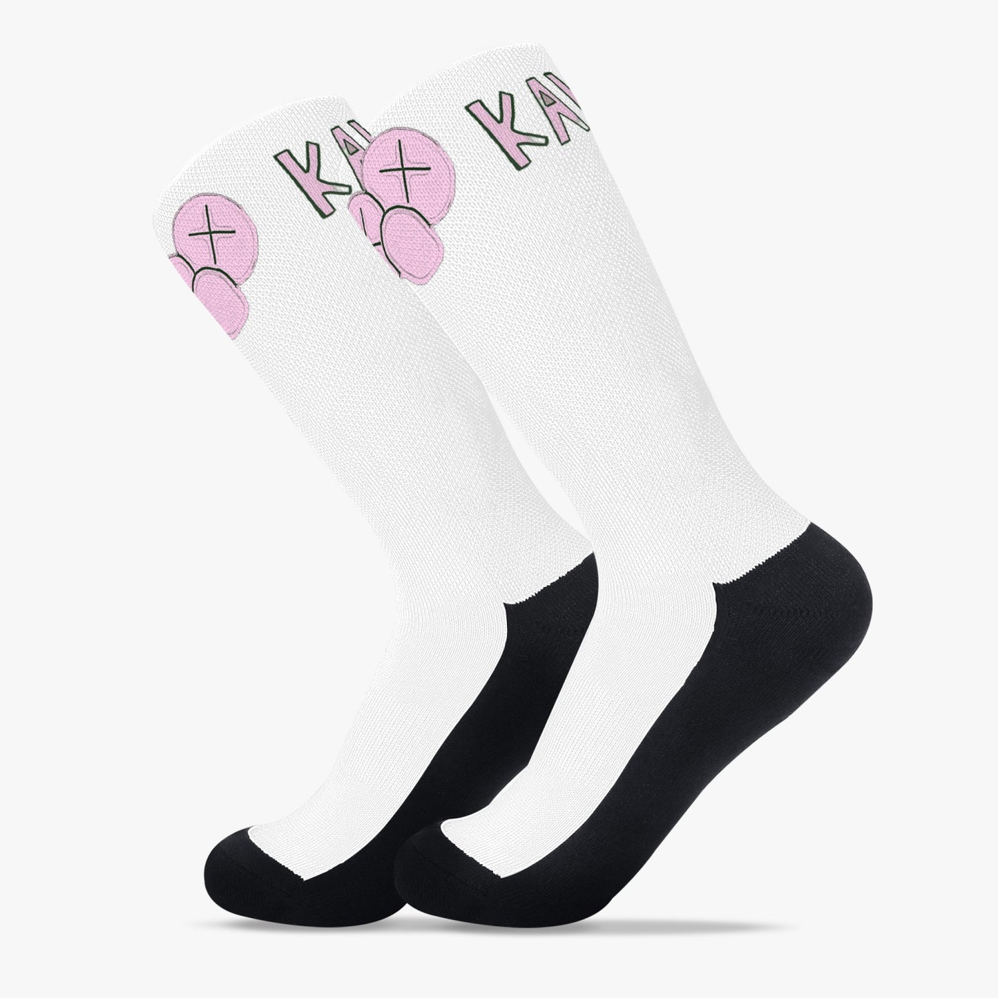 K.A.W Single Pair Socks Pink/White