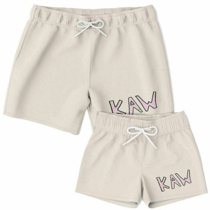 K.A.W. Swim Trunks Set Pink Logo