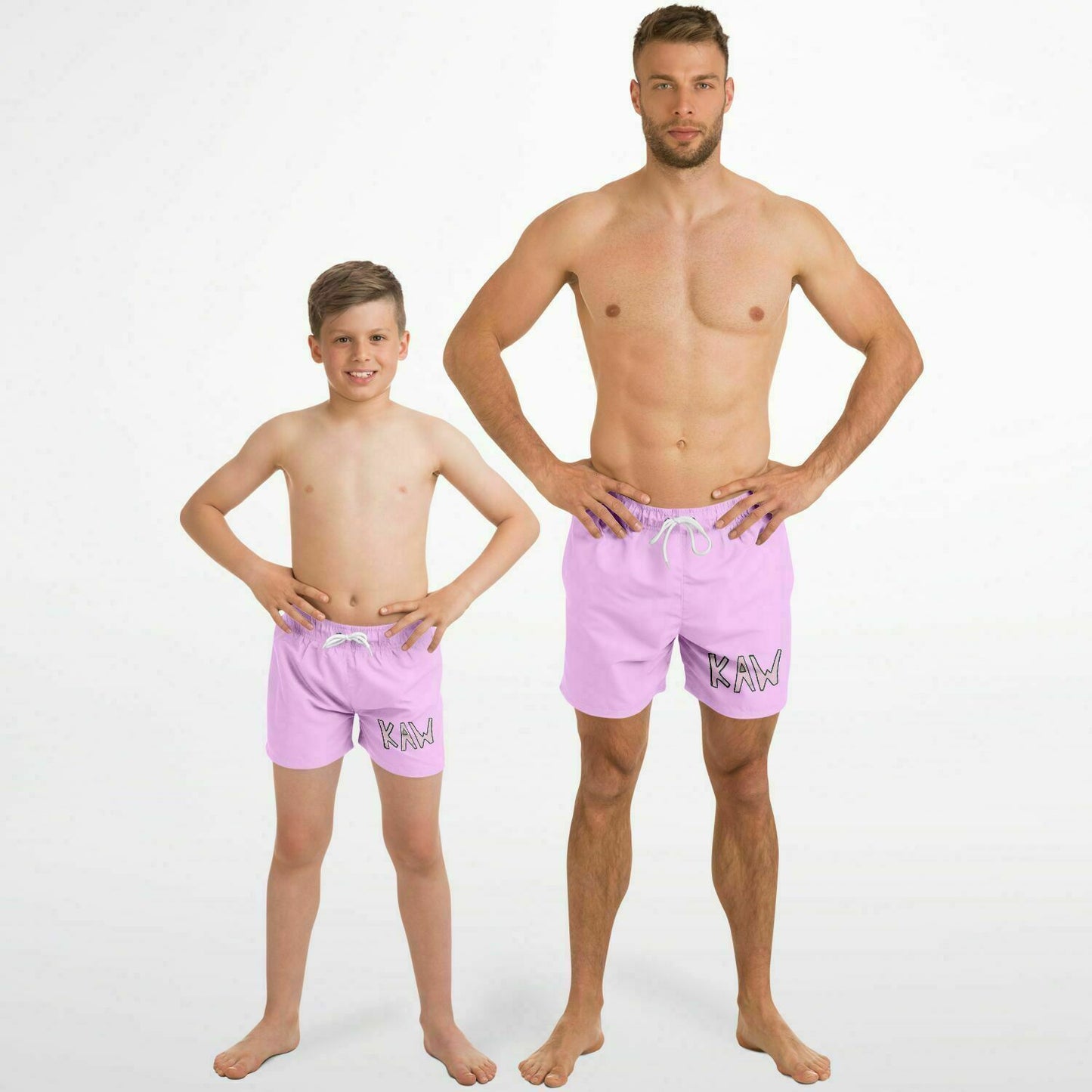 K.A.W. Swim Trunks Set Pink Logo