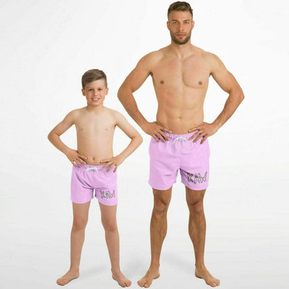 K.A.W. Swim Trunks Set Pink Logo