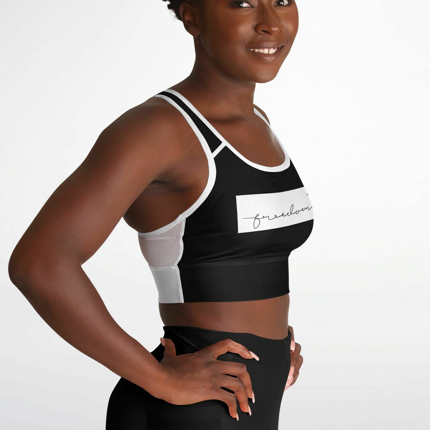 FREEDOM Mesh Padded Sports Bra BLACK