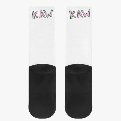 K.A.W Single Pair Socks Pink/White