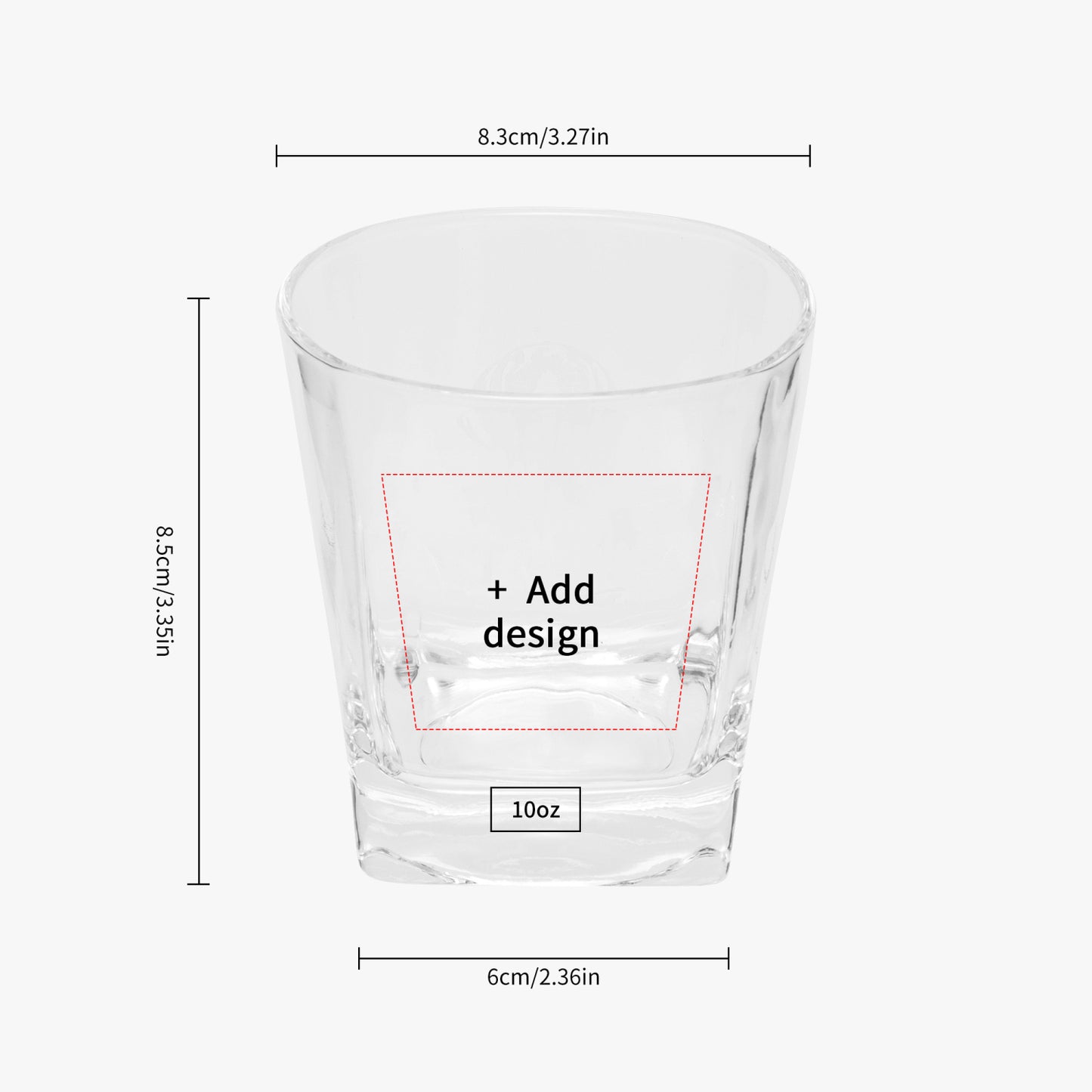 K.A.W. 10oz Square Whiskey Glasses