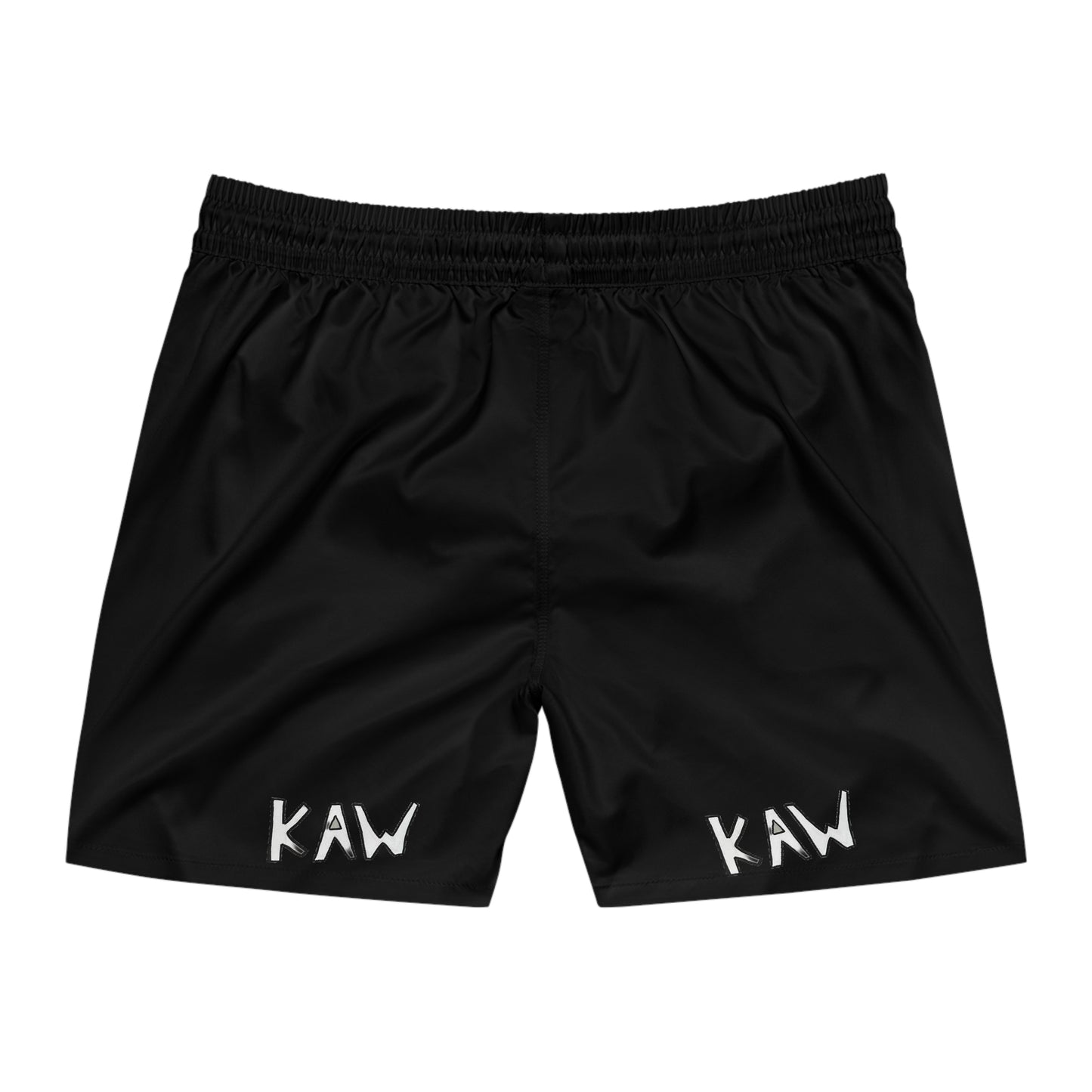 K.A.W. Men's Mid-Length Swim Shorts Black/White