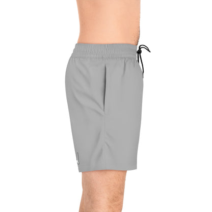 K.A.W. Men's Mid-Length Swim Shorts Grey/White