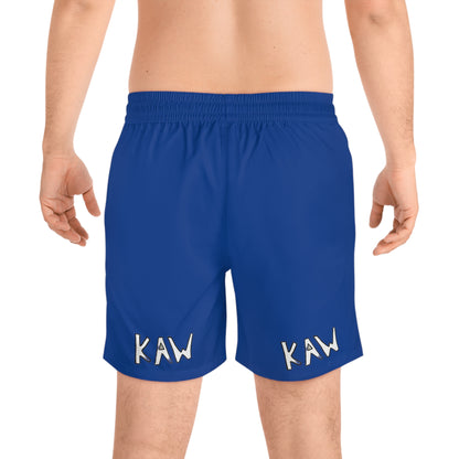 K.A.W. Men's Mid-Length Swim Shorts Blue/White