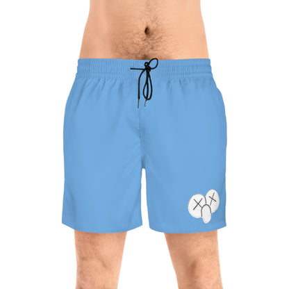 K.A.W. Men's Mid-Length Swim Shorts Blue/White