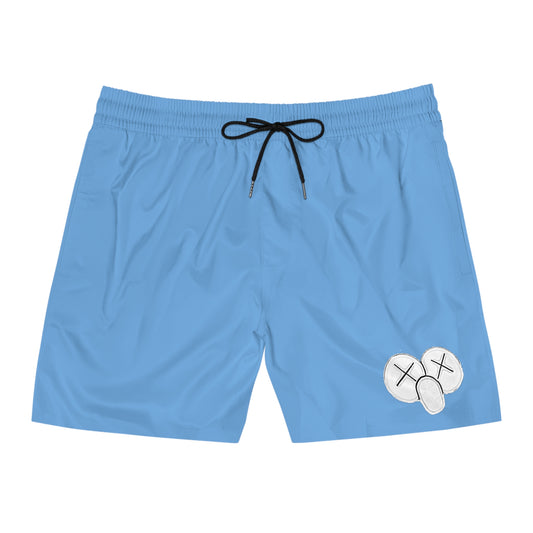 K.A.W. Men's Mid-Length Swim Shorts Blue/White