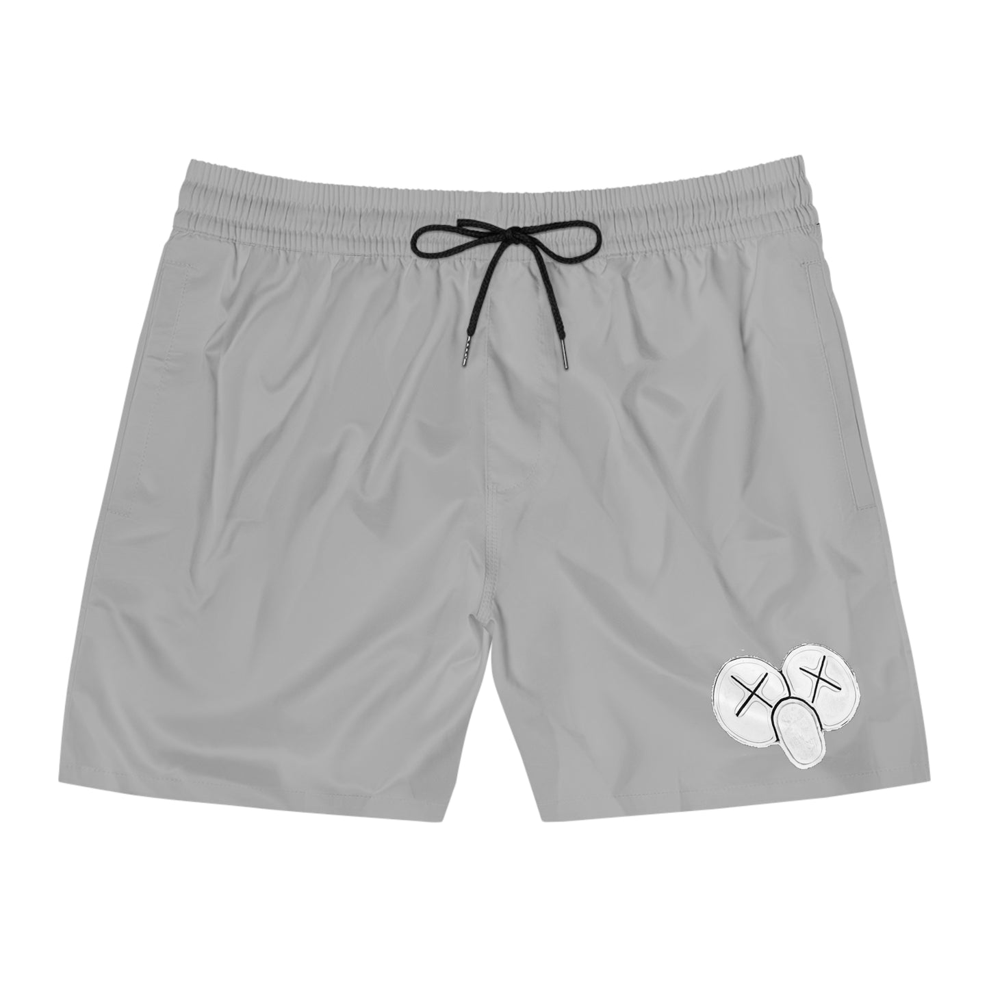 K.A.W. Men's Mid-Length Swim Shorts Grey/White