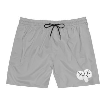 K.A.W. Men's Mid-Length Swim Shorts Grey/White