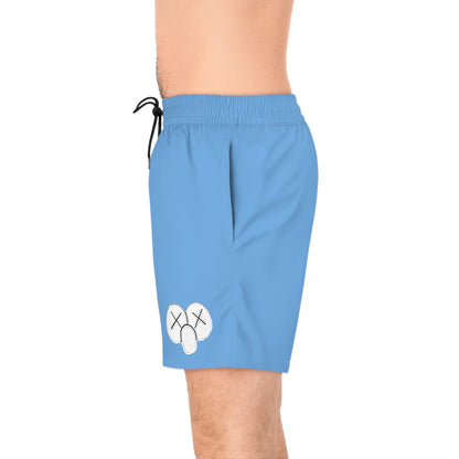 K.A.W. Men's Mid-Length Swim Shorts Blue/White