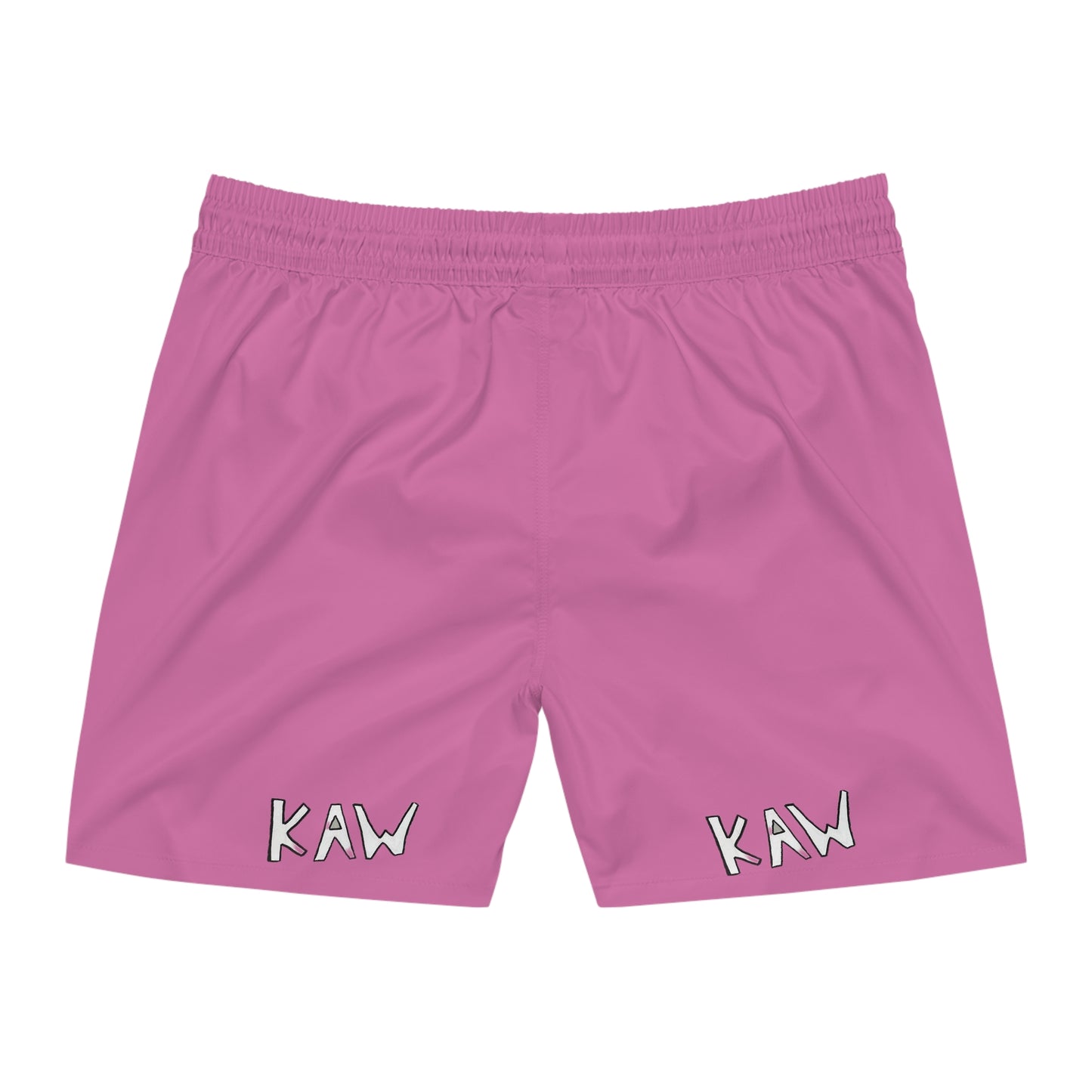 K.A.W. Men's Mid-Length Swim Shorts Pink/White