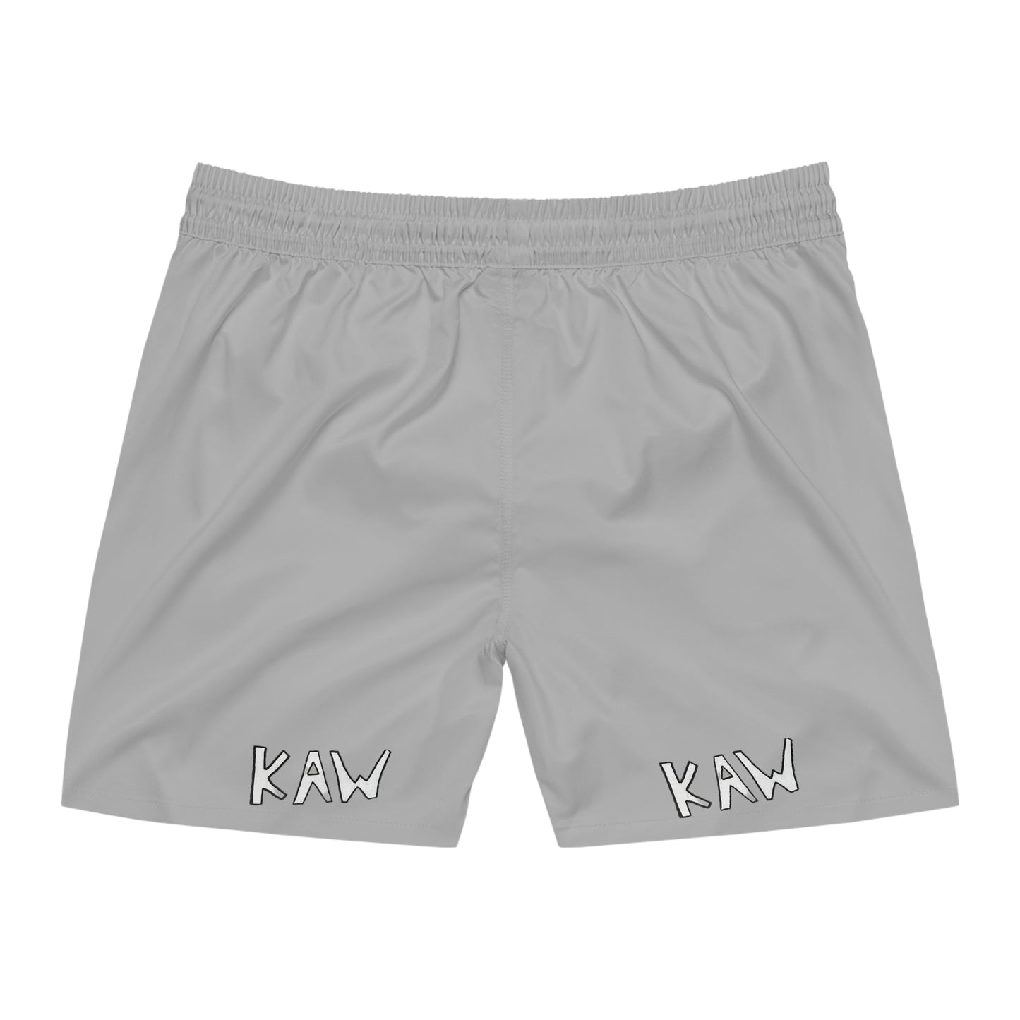 K.A.W. Men's Mid-Length Swim Shorts Grey/White