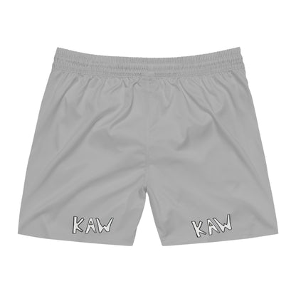 K.A.W. Men's Mid-Length Swim Shorts Grey/White