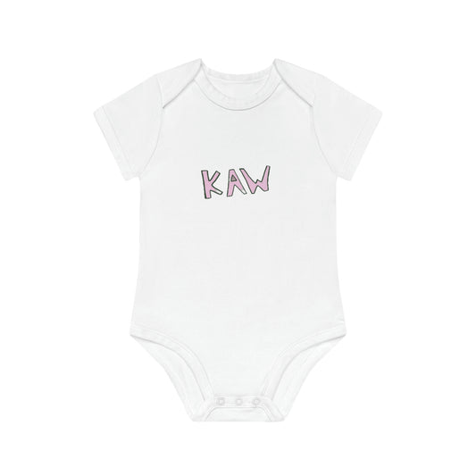 .KAW ሮዝ አርማ የሕፃን Bodysuit 